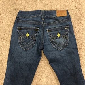 medium wash true religion flare jeans